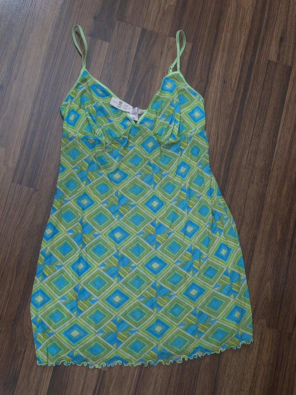 Victoria's Secret Green & Blue Geometric Slip